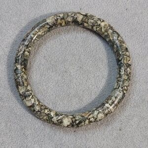 Vintage transparent Shell Stone Inlay Bangle Bracelet